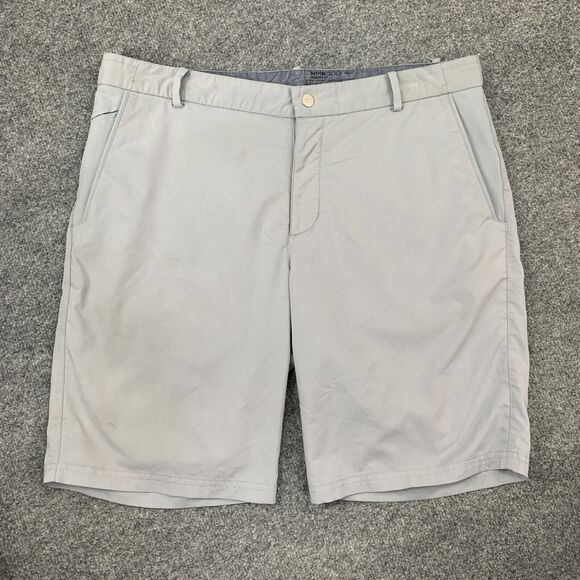 Nike Golf Short Mens 34 Gray Modern Tech Woven Flat Front Performance Chino - Picture 2 of 15